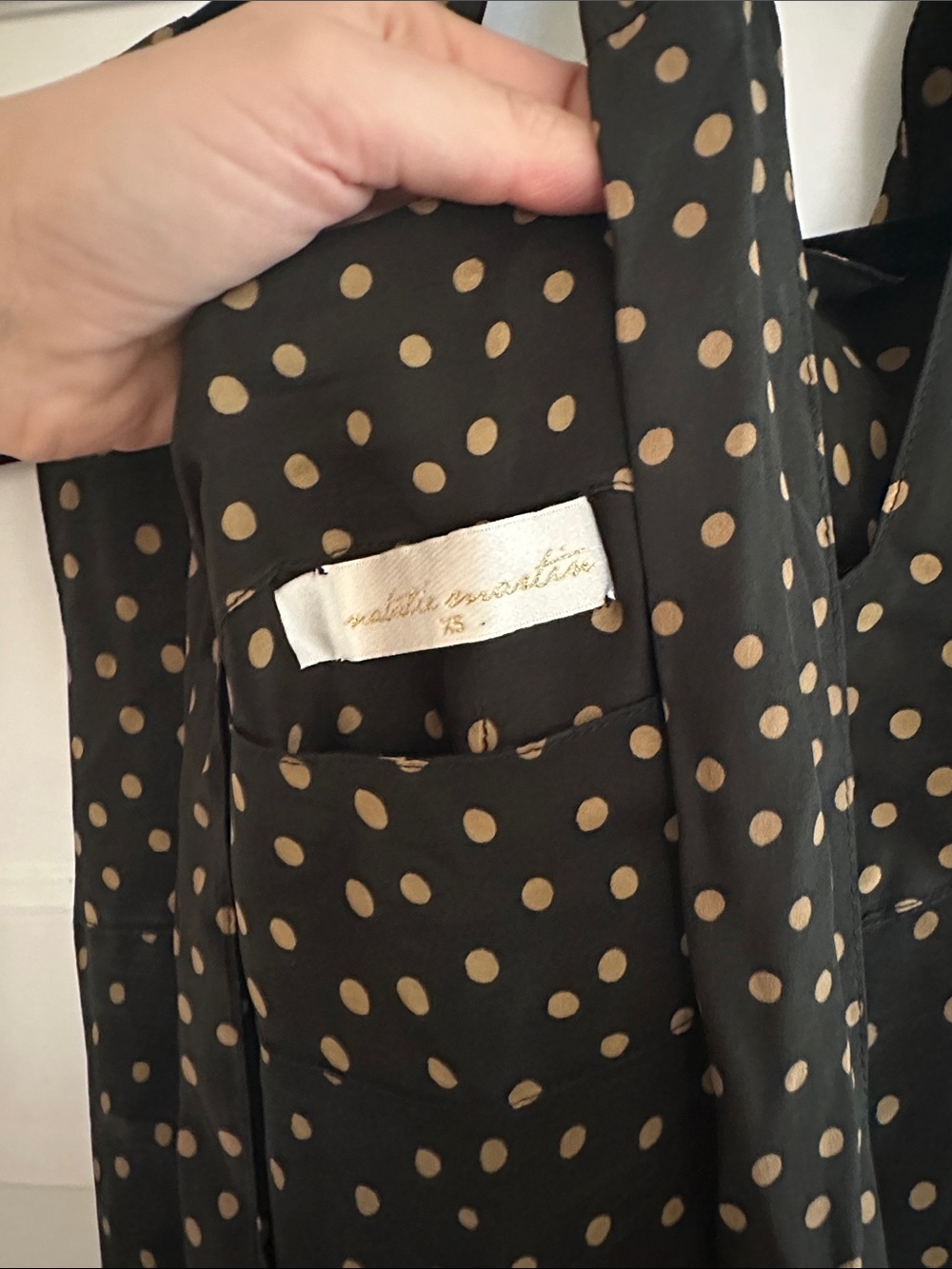 Black Maxi Dress with Gold Dot Print - Picture 2 of 2